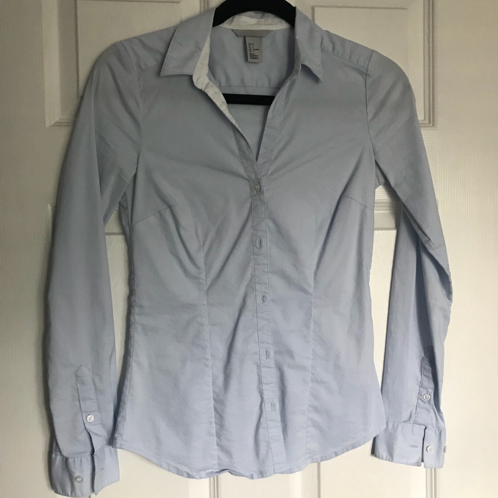 Blue button down shirt